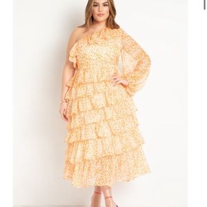 Eloquii Chiffon Ruffle Dress